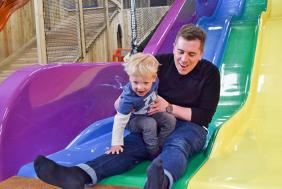 A father and his son on one of the slides at Avon Valley Adventure & Wildlife Park near Bristol - credit Avon Valley Adventure & Wildlife Park