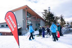 A group prepares for a lesson at Ski Big Bear in the Poconos