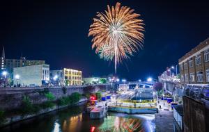 Fireworks over Lockport by Jeff Tracy; courtesy of Erie Canalway National Heritage Corridor