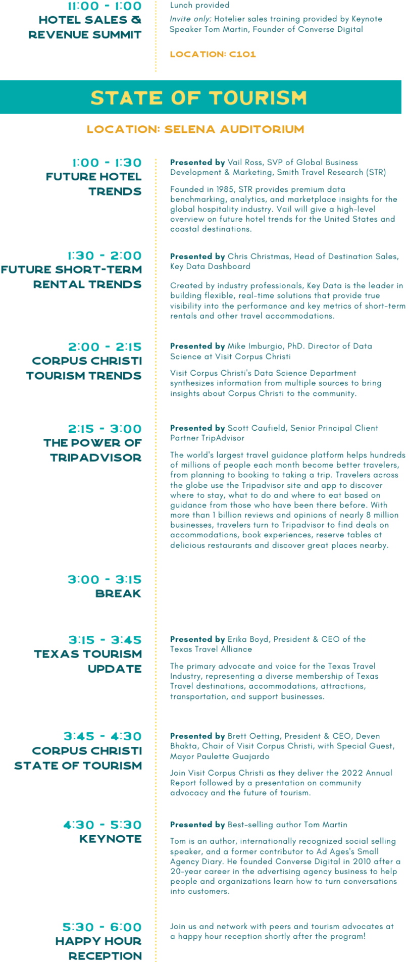 Schedule Tourism Summit 2023