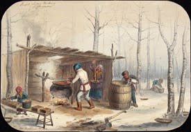 Sugar Making in Montreal, Canada (1852)