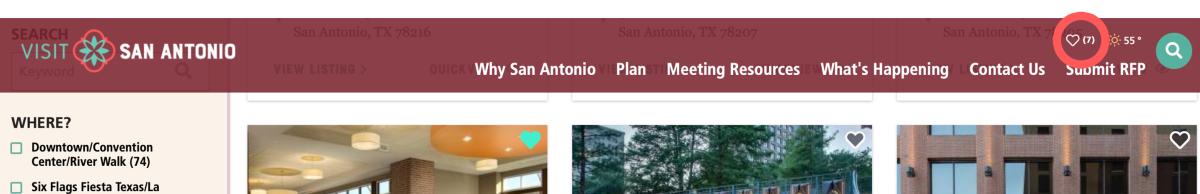 Close up screenshot of top navigation of Visit San Antonio website