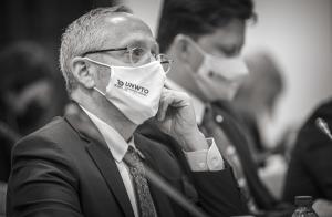 UNWTO Attendee in mask