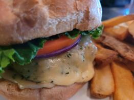 A Delicious Burger & Fries at Prime Serious Steak's Sunday Burger Brunch in Port Charlotte, Florida