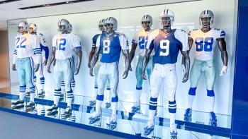 Variety of Dallas Cowboys uniforms