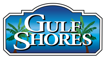 Blue plaque-style logo reads Gulf Shores
