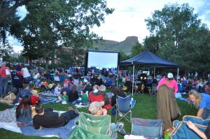 Movie and Music lovers prepare for an August evening in Parfet Park, Golden Colorado