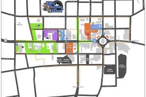Map of BBQ Blues & Bikes Festival in Downtown Elizabethtown on Memorial Day weekend 2022.