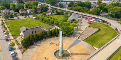 Big Four Station Park and Bridge Drone Photo