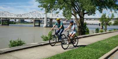 Bikers on the Ohio River Greenway