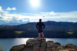 Man overlooking Horsetooth Reservior, Fort Collins