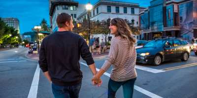 Couple Strolling in Downtown Asheville