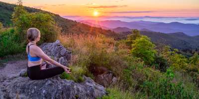Greeting the day with yoga in the Blue Ridge Mountains