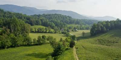 Aerial photo of farmland in Western North Carolina