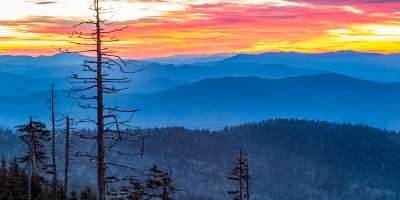 Sunset image during winter at Clingsman's Dome