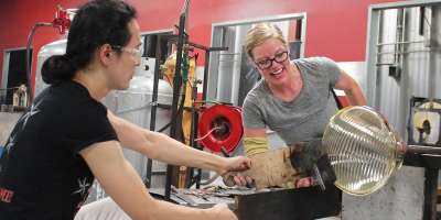 Glass Artist Courtney Dodd at Work