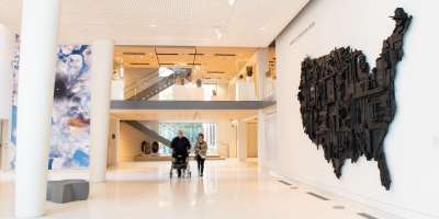The Atrium inside the Asheville Art Museum