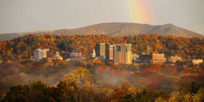 Downtown Asheville Skyline in Fall