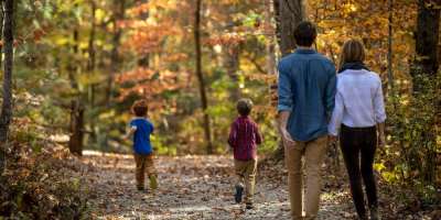 Family Hiking in the fall