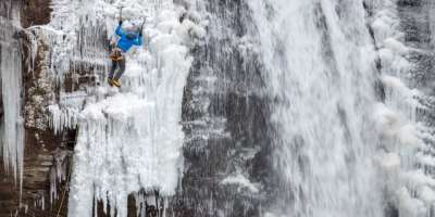 Ice Climbing in Winter