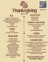 Morning Glory Farm Thanksgiving 2025 Menu