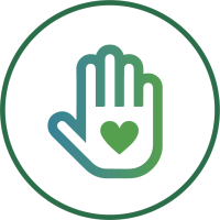 Hand with heart on palm icon