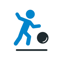 Child playing with a ball icon
