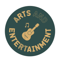 Arts and Entertainment badge with guitar