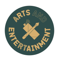 Arts and Entertainment badge with paint