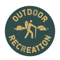 Outdoor Recreation Badge with hiker