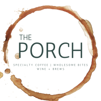 Logo for The Porch, a coffee shop in Lake Geneva.