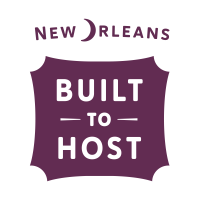 Built to Host New Orleans Cobrand Logo Stacked - Mulberry