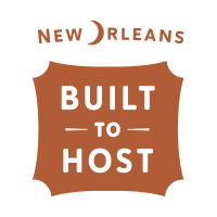 Built to Host New Orleans Cobrand Logo Stacked - Satsuma