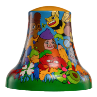 A painted mural on a bell