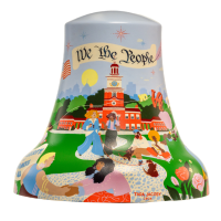 A painted mural on a bell