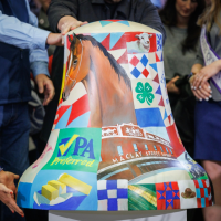 A painted mural on a bell