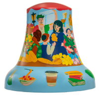 A painted mural on a bell