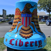 A painted mural on a bell