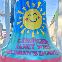 A painted mural on a bell