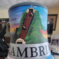 A painted mural on a bell