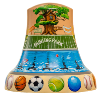 A painted mural on a bell