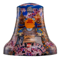 A painted mural on a bell