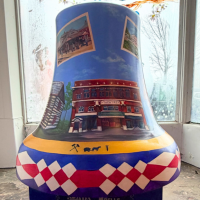 A painted mural on a bell