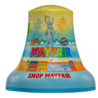 A painted mural on a bell