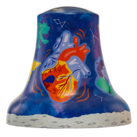 A painted mural on a bell