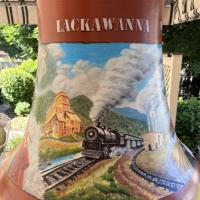 A painted mural on a bell