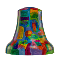 A painted mural on a bell