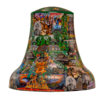 A painted mural on a bell