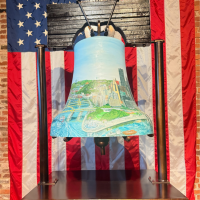 A painted mural on a bell