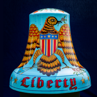 A painted mural on a bell
